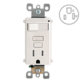 Leviton T7299-T SmartLock Pro Combination GFCI 15 Amp, 125 Volt, Tamper Resistant Receptacle with Switch